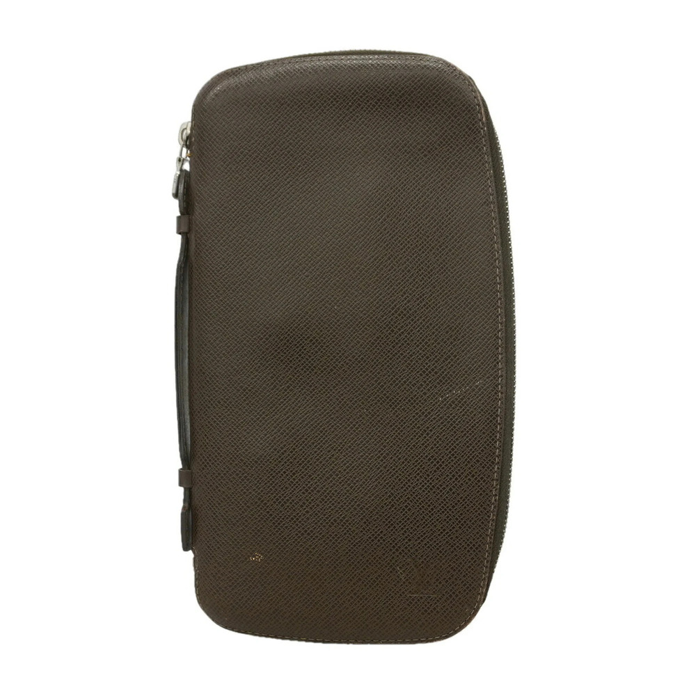 Louis Vuitton Taiga Organizer Atoll Long Wallet M30658 Grizzly Men's